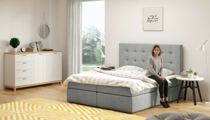 Lit design Chesterfield décoratif de luxe pour hôtel Lits 180x200cm Chambre à coucher