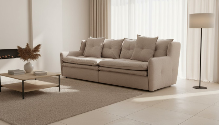 Canapé Lümmel 4 sièges Tissu Luxe Canapé Canapés grands Rembourrage 265cm