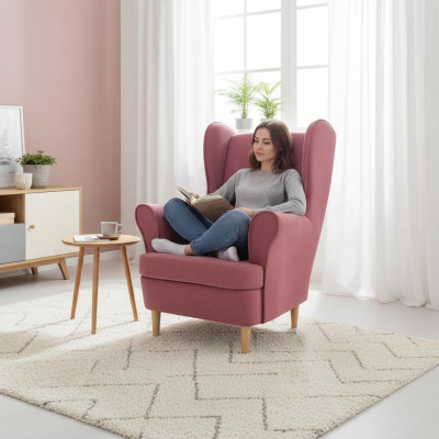 Fauteuil Club Lounge Designer Fauteuil à dossier rembourré Canapé 1 place Télévision Textile