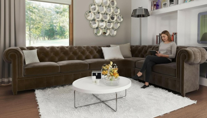 Canapé Chesterfield Paysage vivant Canapé d'angle Suite Canapé d'angle Suite d'angle