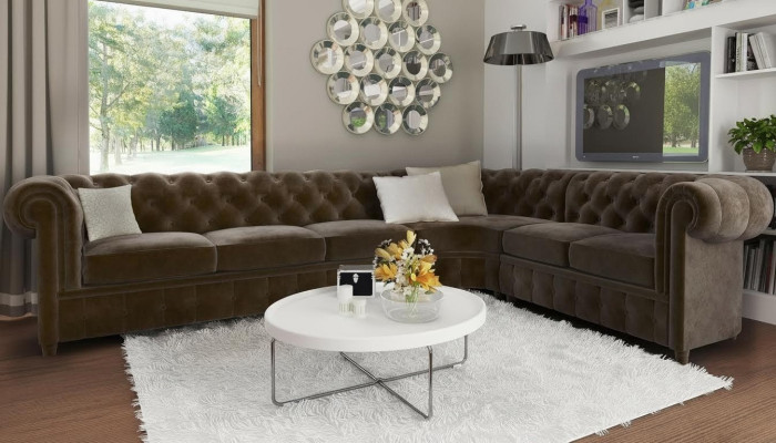 Canapé Chesterfield Paysage vivant Canapé d'angle Suite Canapé d'angle Suite d'angle