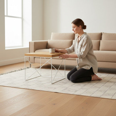 Table d'appoint Table basse Bois massif Chêne 55x55cm Meubles neufs