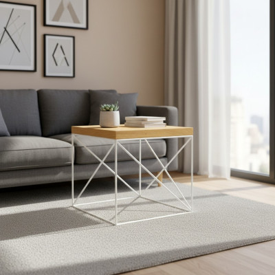 Table d'appoint Table basse Bois massif Chêne 55x55cm Meubles neufs
