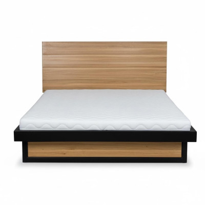 Lits mezzanine en bois massif de 140x200cm Mobilier de chambre en bois massif Lit en chêne métallique
