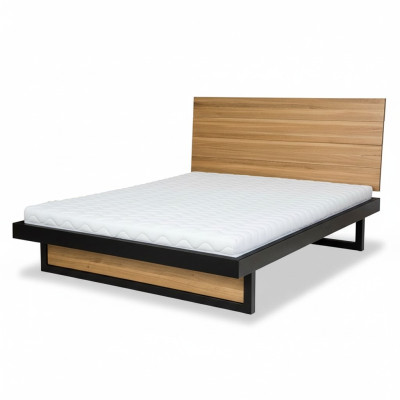 Lit en bois Lit Double en bois massif 160x200cm Chambre Lit en bois massif