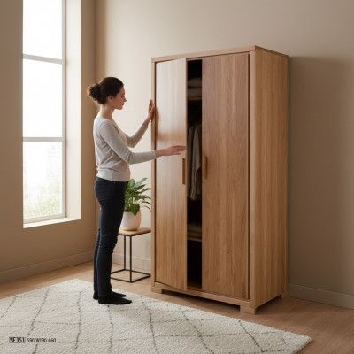 Armoire Chambre à coucher Conception de garde-robe Armoires de luxe Étagère Bois Massif neuf