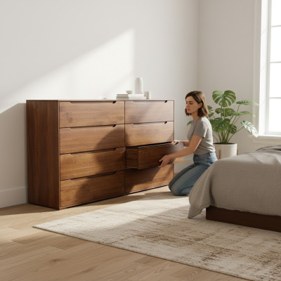 Commode en bois massif Meubles en bois massif Commodes en bois massif Étagère solide Armoire neuve
