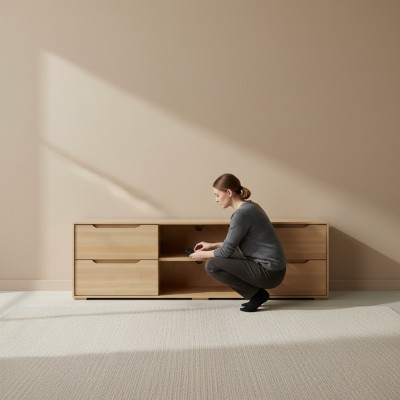 TV-Schrank Sideboard Holz Kommode Kommoden Wohnzimmer Schränke Massivmöbel 150cm