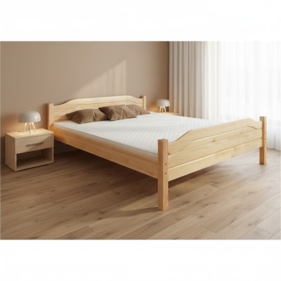 Lit en bois Véritable lit Double Chambre d'hôtel en bois massif 180x200 Style Meubles massifs
