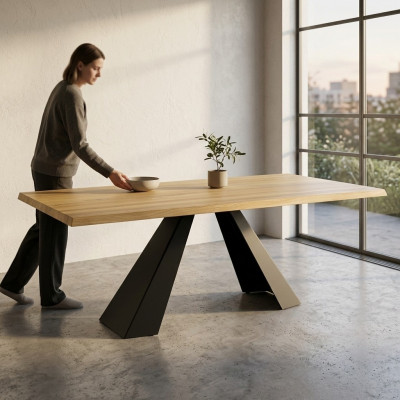 Table à manger Tables en bois Table de salle à manger Salon Table en bois massif 240x100cm Tables à manger en bois massif