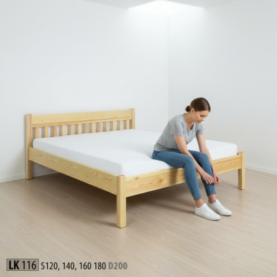 Lit en bois massif 180x200 Lit double Pin Massif Hozbett VollLit en bois massif 180x200