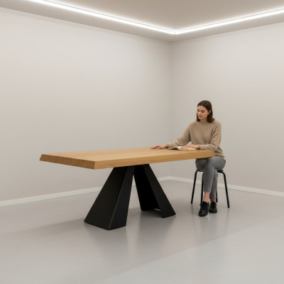 Conception X Jambes Table basse Pin Massif Véritable Bois Meubles Table d'Appoint Tables