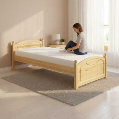 Lit de jeunesse en pin Lit pour enfants en bois massif Lit en bois 100x200 avec cadre de lit en bois