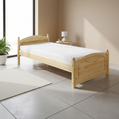 Lit de jeunesse en pin Lit pour enfants en bois massif Lit en bois 100x200 avec cadre de lit en bois