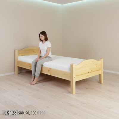 Lit simple pour enfant en pin massif Lit en bois de pin massif Lit en bois de 100x200 Fait main nouveau