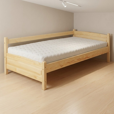 Lit en pin Massiv en bois Massiv 90x200 cadre de lit en bois massif artisanal lit d'invité neuf.