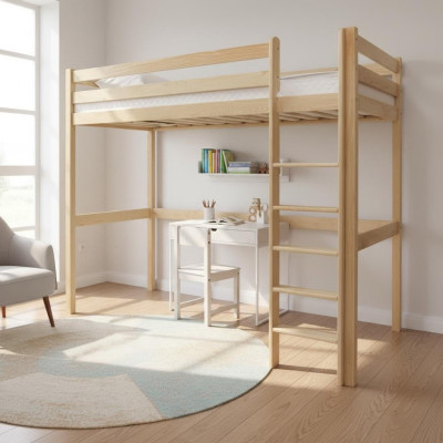Lit enfant Lit superposé pour enfants Échelle Lit mezzanine Meubles Bois Meubles Lit superposé Bois massif