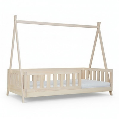 Lit en bois Lit en bois de véritable Lit à baldaquin Hôtel 90x200 Style Meubles massifs neufs