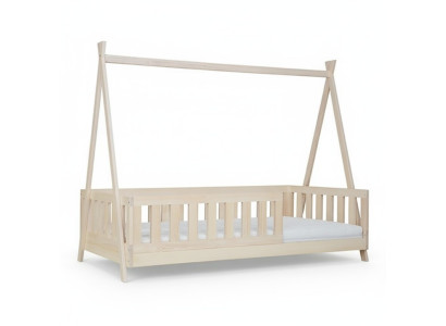 Lit en bois Lit en bois de véritable Lit à baldaquin Hôtel 90x200 Style Meubles massifs neufs