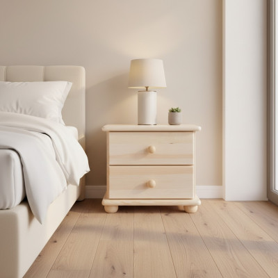 Table de chevet en bois massif Chevet Table de nuit Chambre à coucher Artisanat du bois