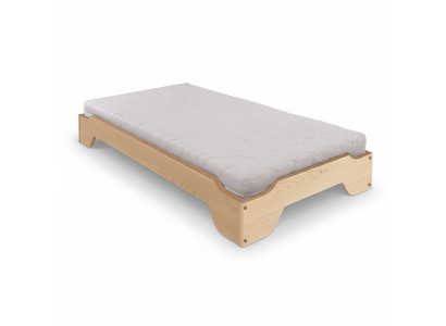Lit en bois massif 90x200, lit simple en pin massif, lit de jeunesse en bois plein. Nouveau lit en bois plein.