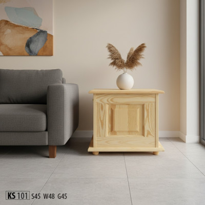 Boîte de décoration meuble en bois massif meuble en bois artisanat coffre coffre en bois véritable 45x45cm
