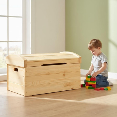 Boîte décorative meuble en bois massif meuble en bois artisanat coffre authentique 77x48cm