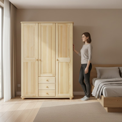 Armoire à vêtements Design Armoires à vêtements Bois massif Meubles solides Armoires neuves