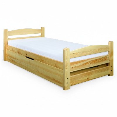 Chambre Lit en bois Véritable lit Lits Hôtel 90x200 Style Meubles en bois massif