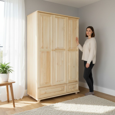Armoire en bois massif de chambre à coucher en bois véritable fait main Armoires en bois