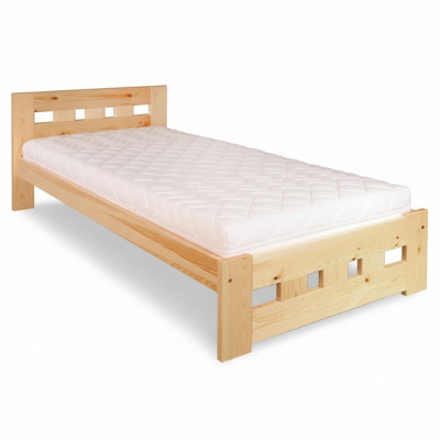 Lit simple, lit de jeunesse, lit en pin, bois de pin massif, lit en bois massif de pin, 100x200, fait main