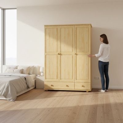 Garde-robe classique Garde-robe Armoire Solide Armoire de Maison de Campagne Armoires en Pin Nouvelles