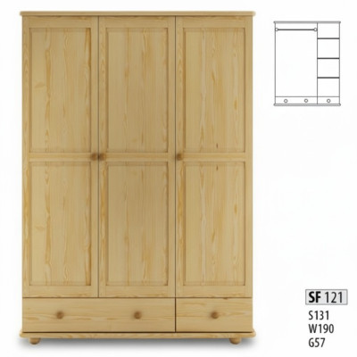 Garde-robe classique Garde-robe Armoire Solide Armoire de Maison de Campagne Armoires en Pin Nouvelles