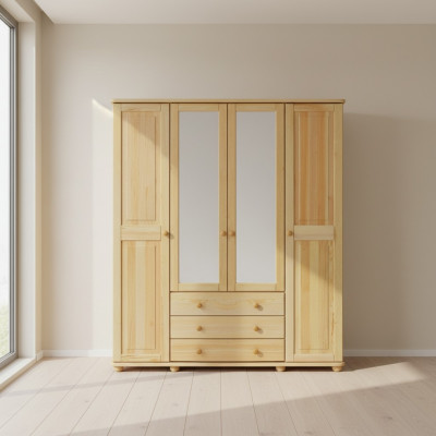 Armoires Armoire Murale 4 Portes Meubles en Bois Chambre à Coucher Nouveau
