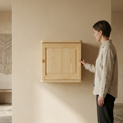 Armoire murale Armoire murale Armoire de rangement Cuisine Salle de bain Bois massif Mobilier en bois massif Étagère