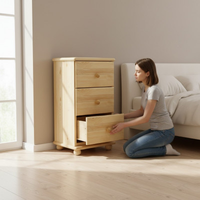 Table de chevet solide Commode Table de nuit Table de nuit Meuble en bois artisanal