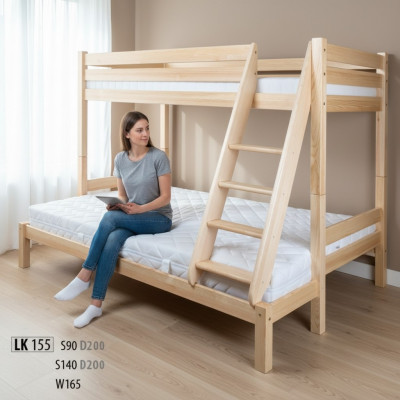 Lit superposé en pin massif lits superposés en bois massif pour enfants lit surélevé lit neuf