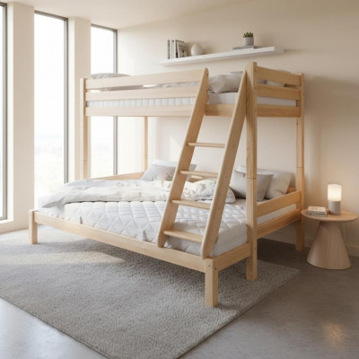 Lit superposé en pin massif lits superposés en bois massif pour enfants lit surélevé lit neuf