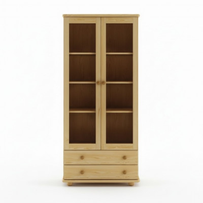 Vitrine Salon Buffet Bois Massif Vitrines Verre Garde-robe Bois Véritable