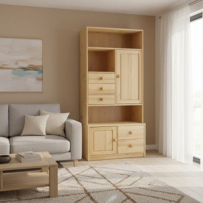 Armoire murale en bois massif étagères armoire de cuisine penderie meuble en bois massif étagère en bois