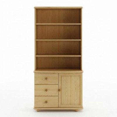 Armoire en bois massif fait main avec des armoires murales et des vitrines en bois massif de haute qualité.