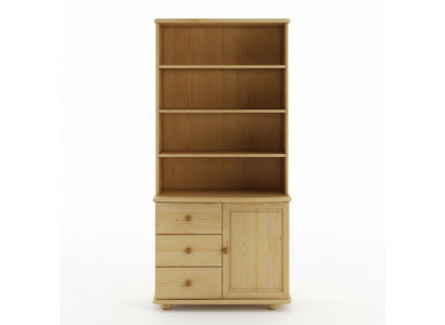 Armoire en bois massif fait main avec des armoires murales et des vitrines en bois massif de haute qualité.