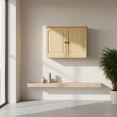 Armoire murale solide Commode de meubles Armoires en vrai bois Penderie