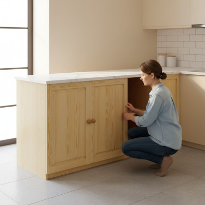 Meubles en bois massif Meuble de base pour lavabo Meuble de base pour lavabo Artisanat bois