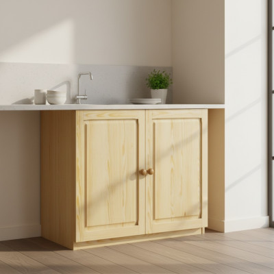 Meuble de salle de bain Meuble de base de lavabo Armoire de salle de bain Commode en bois massif Mobilier neuf