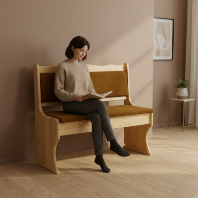 Banquette en bois de 100 cm en bois de pin massif pour tabouret de cuisine en bois massif