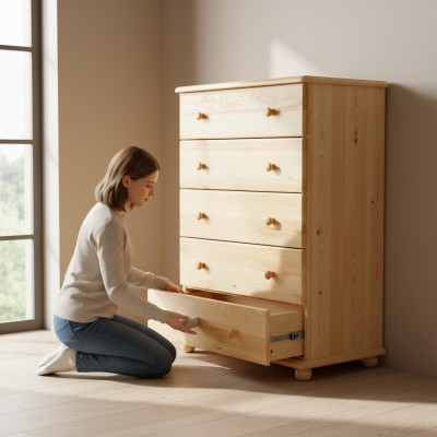 Commode design Commode solide Bahut Commodes Étagère Armoire en bois massif Artisanat