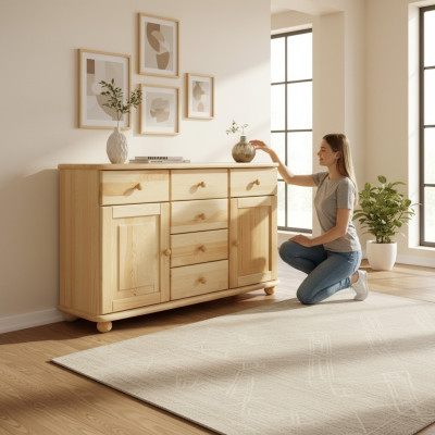 Coffre solide en vrai bois Armoires neuves Buffet Meubles Commodes Armoire Buffet