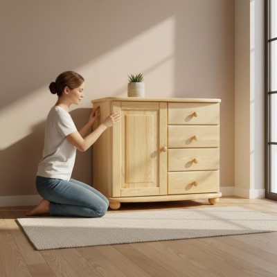 Conception commode en bois fait main Buffet bois massif neuf Mobilier en bois massif neuf Armoire buffet