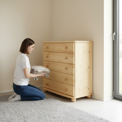 Enfilade Designer Commode en bois massif Meubles Commodes en bois massif Garde-robe solide neuve